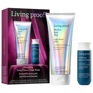 NIB Living Proof Deep Clean + High Shine Holiday Gift Set